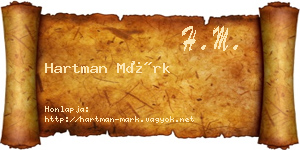 Hartman Márk névjegykártya